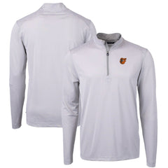 Baltimore Orioles Cutter & Buck Virtue Eco Pique Micro Stripe Recycled Quarter-Zip Pullover Top - MLB