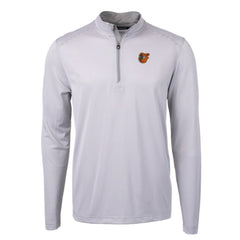 Baltimore Orioles Cutter & Buck Virtue Eco Pique Micro Stripe Recycled Quarter-Zip Pullover Top - MLB