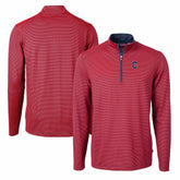 Cleveland Guardians Cutter & Buck Virtue Eco Pique Micro Stripe Recycled Quarter-Zip Pullover Top - MLB