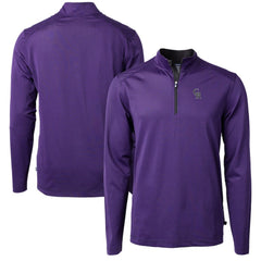 Colorado Rockies Cutter & Buck Virtue Eco Pique Micro Stripe Recycled Quarter-Zip Pullover Top - MLB