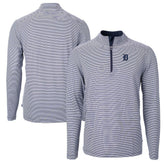 Detroit Tigers Cutter & Buck Virtue Eco Pique Micro Stripe Recycled Quarter-Zip Pullover Top - MLB