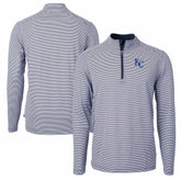 Kansas City Royals Cutter & Buck Virtue Eco Pique Micro Stripe Recycled Quarter-Zip Pullover Top - MLB