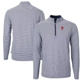 Philadelphia Phillies Cutter & Buck Virtue Eco Pique Micro Stripe Recycled Quarter-Zip Pullover Top - MLB