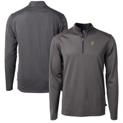 Pittsburgh Pirates Cutter & Buck Virtue Eco Pique Micro Stripe Recycled Quarter-Zip Pullover Top - MLB