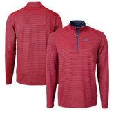 Washington Nationals Cutter & Buck Virtue Eco Pique Micro Stripe Recycled Quarter-Zip Pullover Top - MLB