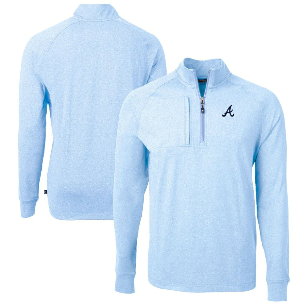 Atlanta Braves Cutter & Buck Adapt Eco Knit Stretch Recycled Quarter-Zip Pullover Top - MLB
