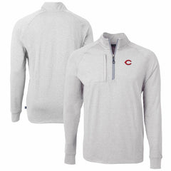 Cincinnati Reds Cutter & Buck Adapt Eco Knit Stretch Recycled Quarter-Zip Pullover Top - MLB