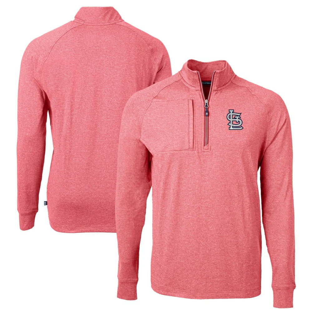 St. Louis Cardinals Cutter & Buck Adapt Eco Knit Stretch Recycled Quarter-Zip Pullover Top - MLB