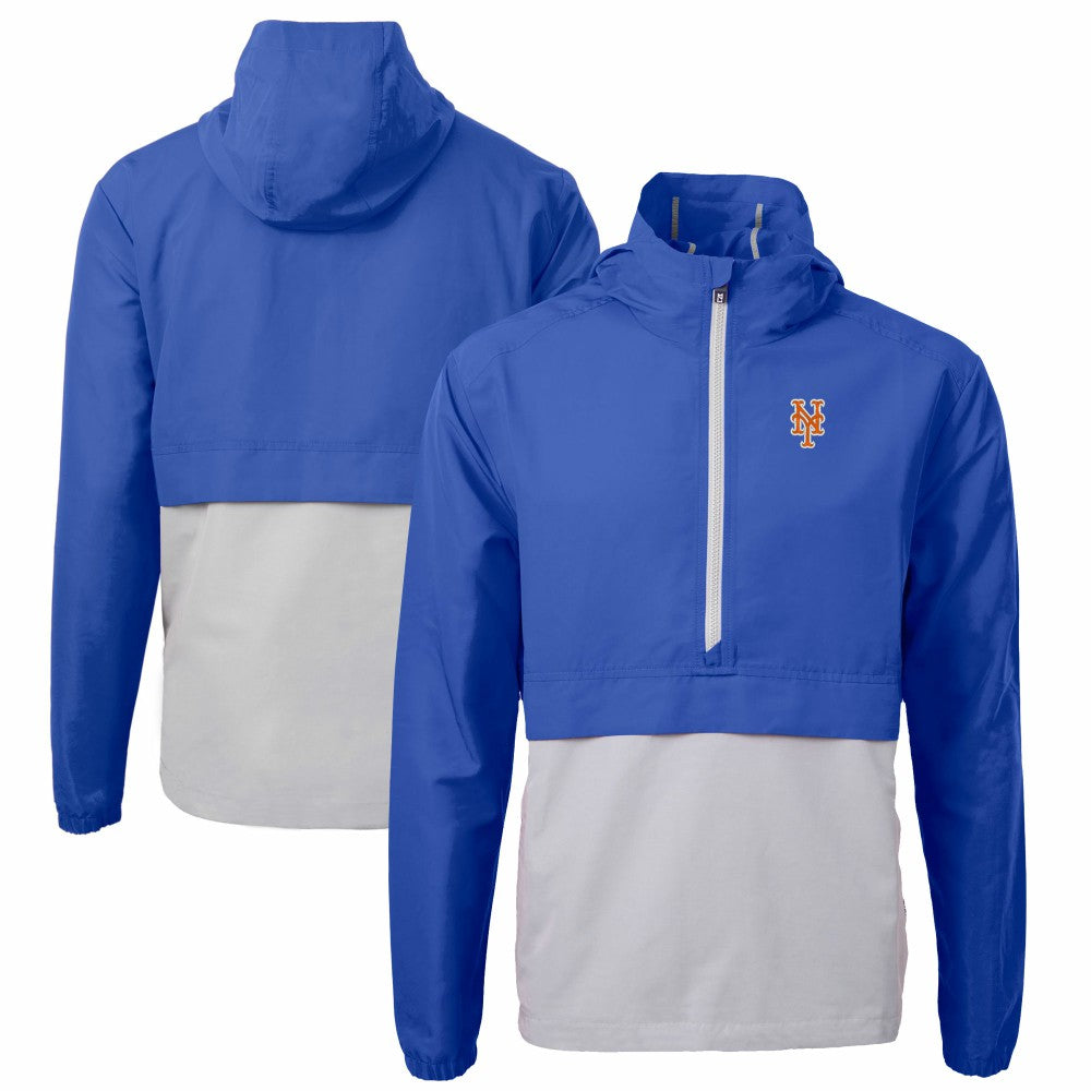 New York Mets Cutter & Buck Charter Eco Recycled Half-Zip Anorak Jacket - MLB