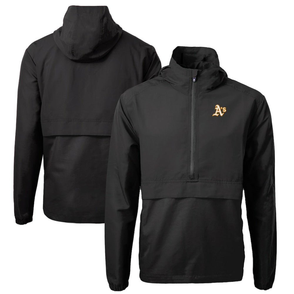 Athletics Cutter & Buck Charter Eco Recycled Half-Zip Anorak Jacket - MLB