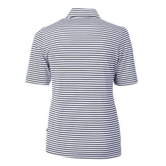 Atlanta Braves Cutter & Buck Women's Virtue Eco Pique Stripe Recycled Quarter-Zip Pullover Top - MLB