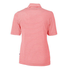 Atlanta Braves Cutter & Buck Women's Virtue Eco Pique Stripe Recycled Quarter-Zip Pullover Top - MLB