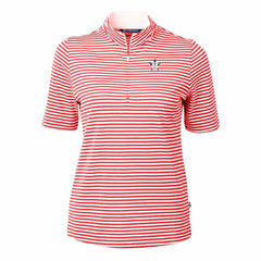 Houston Astros Cutter & Buck Women's Virtue Eco Pique Stripe Recycled Quarter-Zip Pullover Top - MLB
