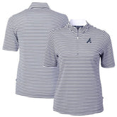 Atlanta Braves Cutter & Buck Women's Virtue Eco Pique Stripe Top - MLB