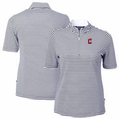 Cleveland Guardians Cutter & Buck Women's Virtue Eco Pique Stripe Top - MLB