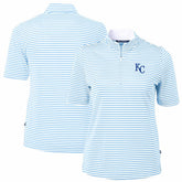 Kansas City Royals Cutter & Buck Women's Virtue Eco Pique Stripe Top - MLB