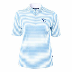 Kansas City Royals Cutter & Buck Women's Virtue Eco Pique Stripe Top - MLB
