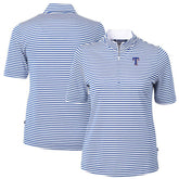 Texas Rangers Cutter & Buck Women's Virtue Eco Pique Stripe Top - MLB