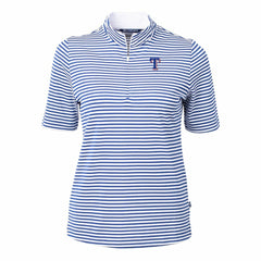 Texas Rangers Cutter & Buck Women's Virtue Eco Pique Stripe Top - MLB