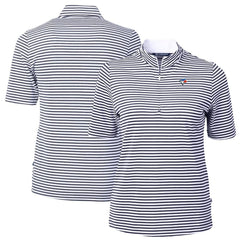 Toronto Blue Jays Cutter & Buck Women's Virtue Eco Pique Stripe Top - MLB