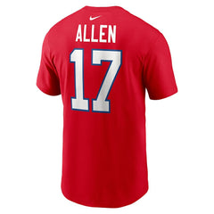 Josh Allen Buffalo Bills Player Name & Number T-Shirt Red | Nike for Sale