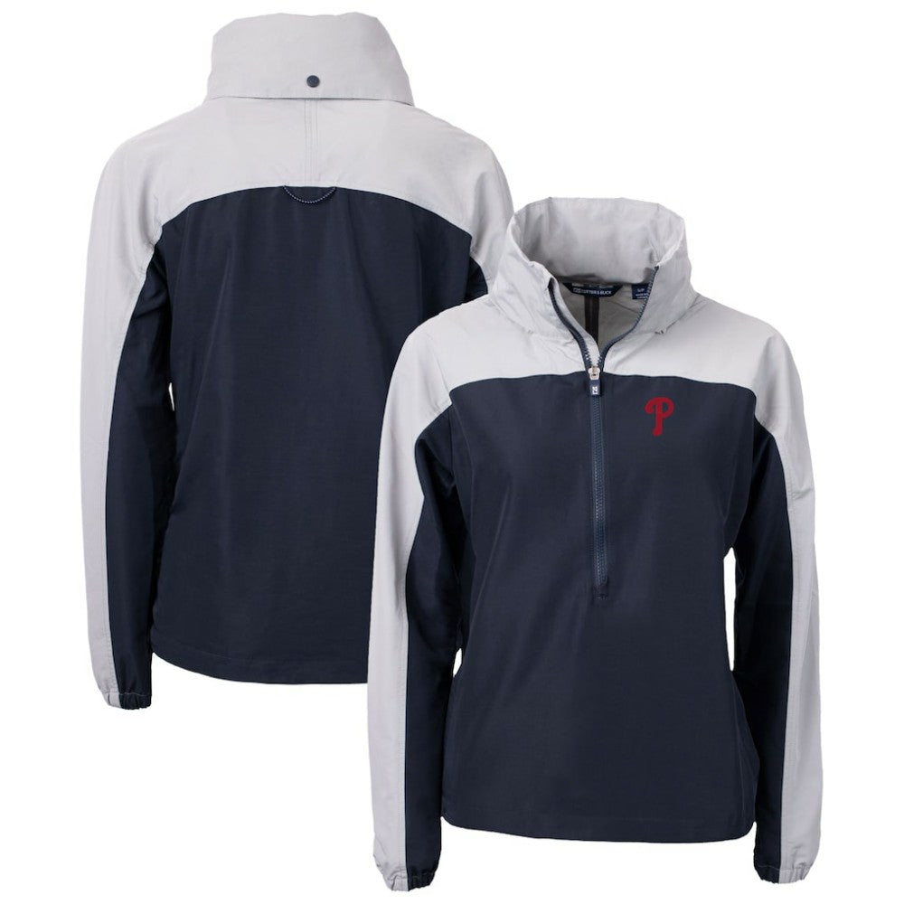 Philadelphia Phillies Cutter & Buck Women's Charter Eco Recycled Half-Zip Anorak Jacket - MLB