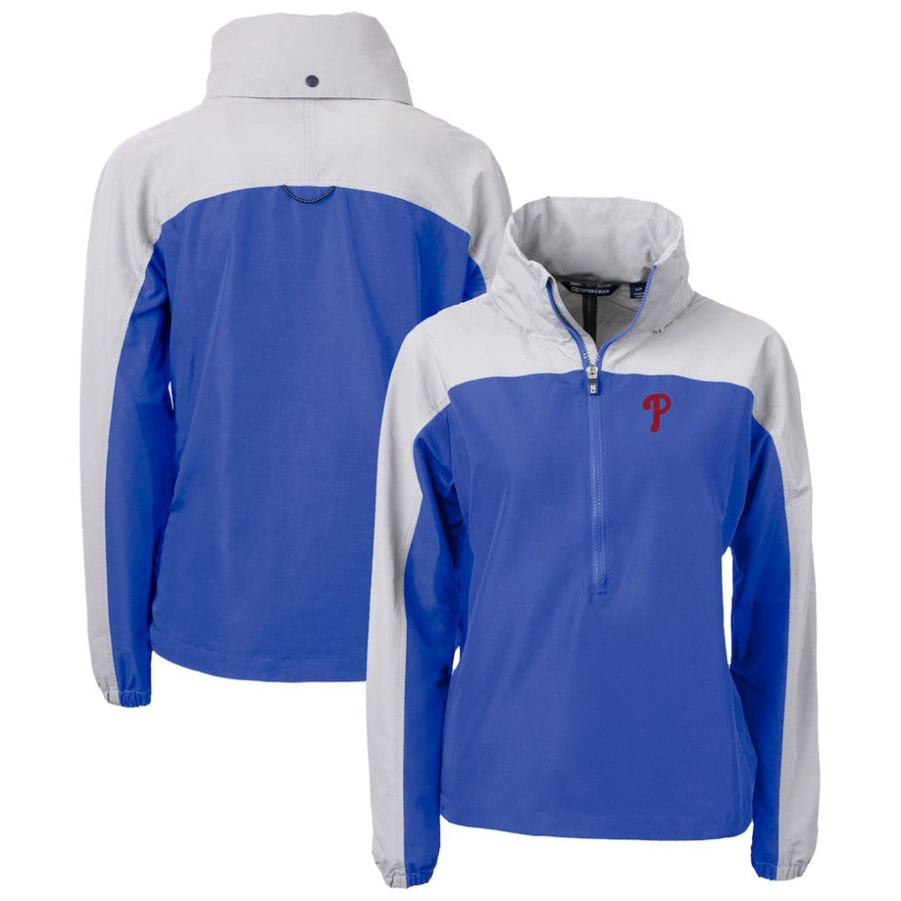 Philadelphia Phillies Cutter & Buck Women's Charter Eco Recycled Half-Zip Anorak Jacket - MLB