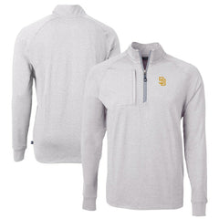 San Diego Padres Cutter & Buck Big & Tall Adapt Eco Knit Stretch Recycled Quarter-Zip Pullover Top - MLB