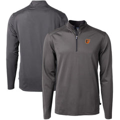 Baltimore Orioles Cutter & Buck Virtue Eco Pique Micro Stripe Big & Tall Recycled Quarter-Zip Pullover Top - MLB