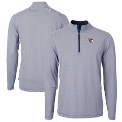 Cleveland Guardians Cutter & Buck Virtue Eco Pique Micro Stripe Big & Tall Recycled Quarter-Zip Pullover Top - MLB