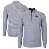 Milwaukee Brewers Cutter & Buck Virtue Eco Pique Micro Stripe Big & Tall Recycled Quarter-Zip Pullover Top - MLB