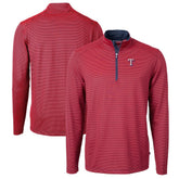 Texas Rangers Cutter & Buck Virtue Eco Pique Micro Stripe Big & Tall Recycled Quarter-Zip Pullover Top - MLB