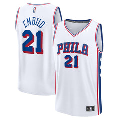 Joel Embiid Philadelphia 76ers Fast Break Replica Jersey Association Edition White - NBA
