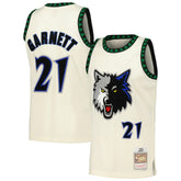 Kevin Garnett Minnesota Timberwolves Chainstitch Swingman Jersey Cream - NBA