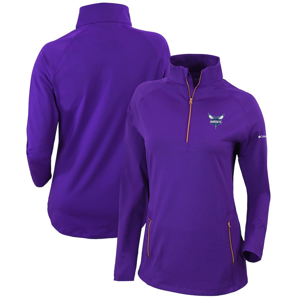 Charlotte Hornets Women's Omni-Wick Outward Nine Quarter-Zip Pullover Top Purple - NBA