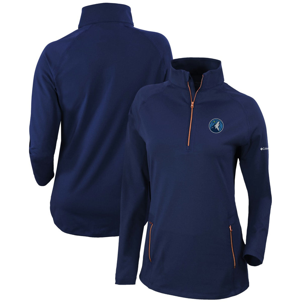 Minnesota Timberwolves Women's Omni-Wick Outward Nine Quarter-Zip Pullover Top Navy - NBA
