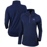 Minnesota Timberwolves Women's Omni-Wick Outward Nine Quarter-Zip Pullover Top Navy - NBA
