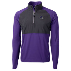 Minnesota Vikings Cutter & Buck Helmet Adapt Eco Knit Hybrid Recycled Quarter-Zip Pullover Top Purple | NFL