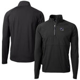 Minnesota Vikings Cutter & Buck Helmet Adapt Eco Knit Hybrid Recycled Quarter-Zip Pullover Top Black | NFL
