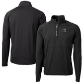 Philadelphia Eagles Cutter & Buck Helmet Adapt Eco Knit Hybrid Recycled Quarter-Zip Pullover Top Black | NFL