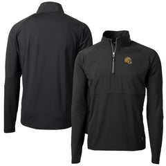 Green Bay Packers Cutter & Buck Helmet Adapt Eco Knit Hybrid Recycled Quarter-Zip Pullover Top Black | NFL