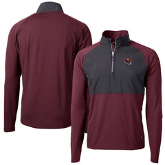 Washington Commanders Cutter & Buck Helmet Adapt Eco Knit Hybrid Recycled Quarter-Zip Pullover Top Burgundy | NFL