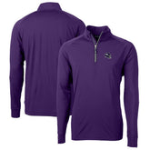 Minnesota Vikings Cutter & Buck Helmet Adapt Eco Knit Stretch Recycled Quarter-Zip Pullover Top Purple | NFL