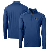 New York Giants Cutter & Buck Helmet Adapt Eco Knit Stretch Recycled Quarter-Zip Pullover Top Royal | NFL