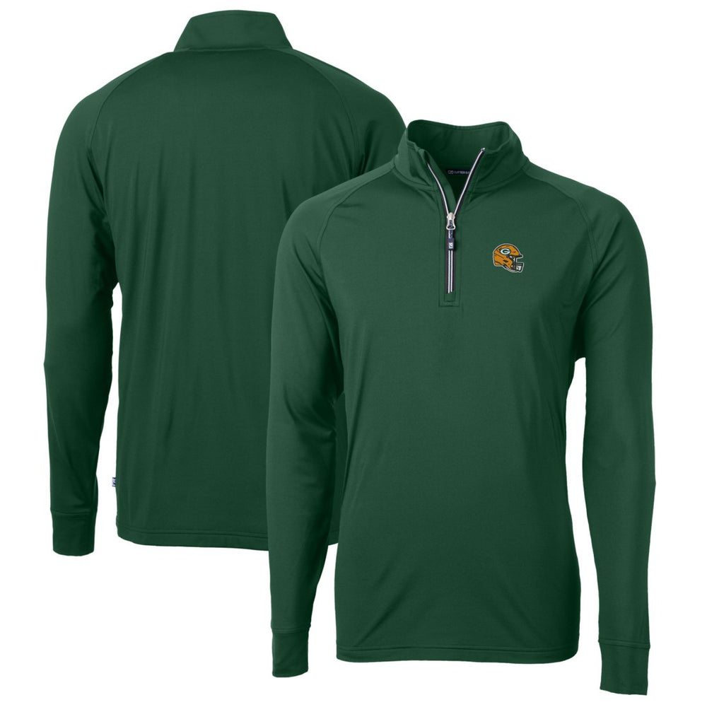 Green Bay Packers Cutter & Buck Helmet Adapt Eco Knit Stretch Recycled Quarter-Zip Pullover Top Green | NFL
