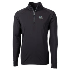 Carolina Panthers Cutter & Buck Helmet Adapt Eco Knit Stretch Recycled Quarter-Zip Pullover Top Black | NFL