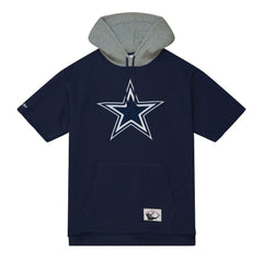 Dallas Cowboys Postgame Short Sleeve Hoodie Navy | Mitchell & Ness