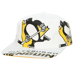 Pittsburgh Penguins Mitchell & Ness In Your Face Deadstock Snapback Hat - White - NHL
