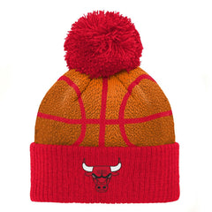 Chicago Bulls Preschool Basketball Head Cuffed Knit Hat with Pom Red - NBA