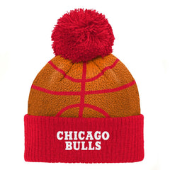 Chicago Bulls Preschool Basketball Head Cuffed Knit Hat with Pom Red - NBA